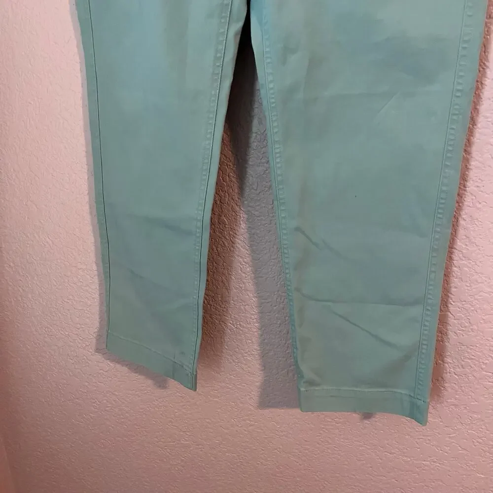 New J. Crew High Rise Girlfriend Chino Women’s Trouser Straight Leg Green 4 NWT